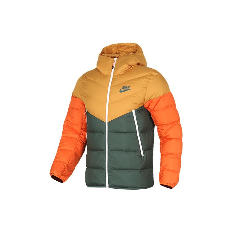 

New Nike Down Jackets Men Orange Green Multicolor 928834-727 M