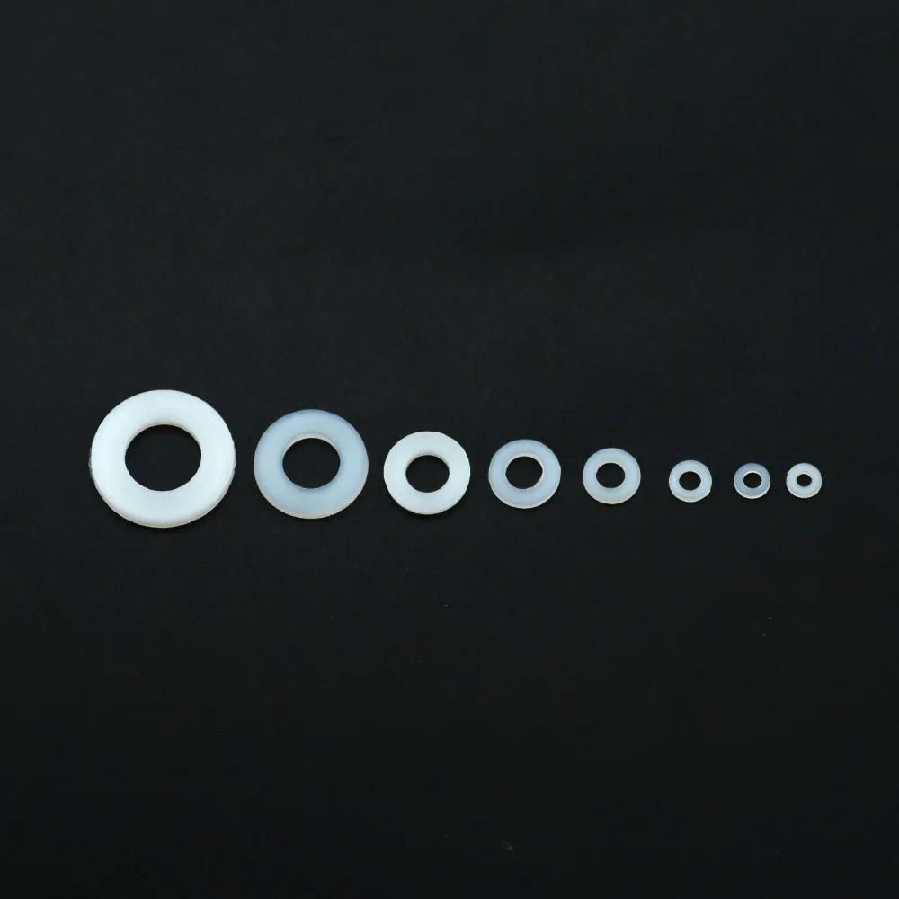 500Pcs Flat Nylon Washer 8 Sizes Insulation Gasket Ring Durable Plane Spacer