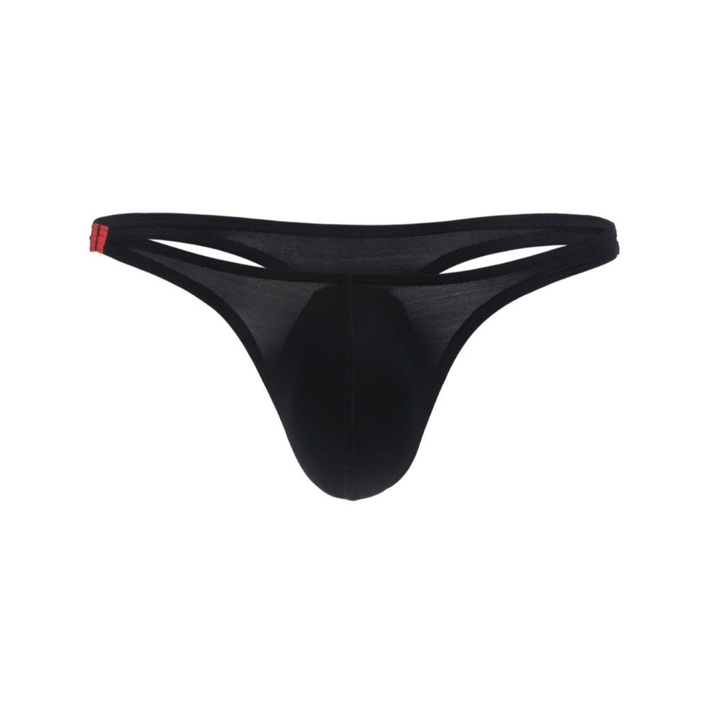 Low Rise Ice Silk Underpants See-through Bikini Briefs Simple Men's Thong  Male