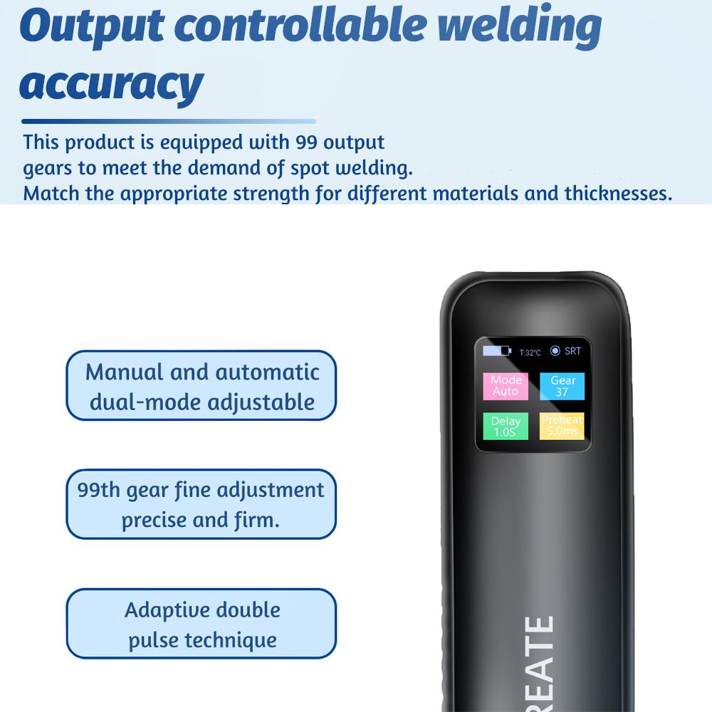 Professional Handheld Spot Welding Machine 11/99 Gears with Rechargeable Battery & LCD Display - Ideal for Nickel Strip Welding