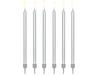 PartyDeco Birthday Candles, Smooth, Silver, 12.5 , 1 Pack / 12 Pcs