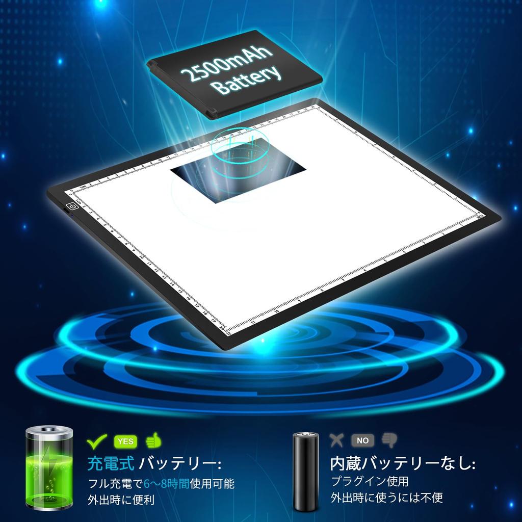 OOWOLF A4 Tracing Rechargeable LED Light Stepless Low Color Measuring 4 USB and Sweatproof Gloves Ideal for Architectural and Drawing Table,