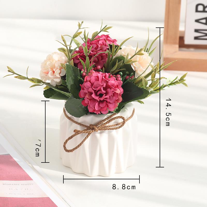 Simulated Embroidered Ball Artificial Flower Potted Plant Decoration Restaurant Tabletop Home Floral Atmosphere Decoration