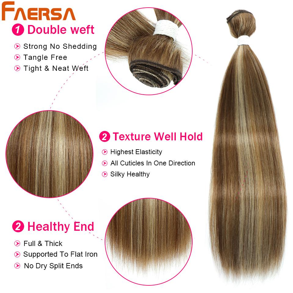 Long Hair Weaving Blonde 613 Bundles Synthetic Straight Ombre Blonde Red Brown High Temperature Fiber Hair Extensions For Women