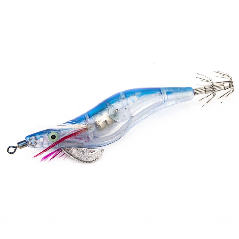10CM Squid Hook PVC Fishing Bait Durable Wood Shrimp Lures  Fishing