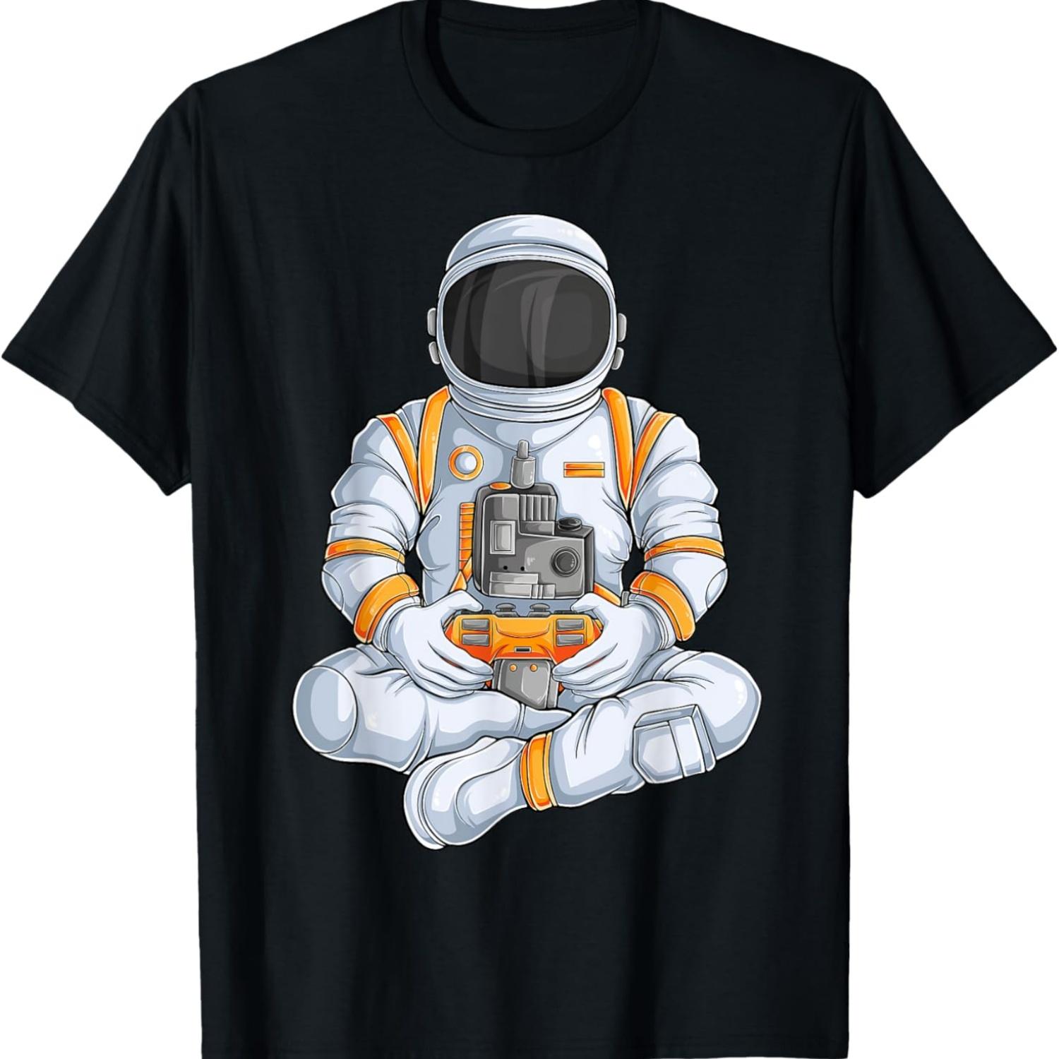 

Astronaut Gamer Outer Space Men Gaming Solar System Planets T-Shirt XXXXXL чорний