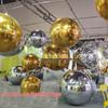 60cm Large Gold and Silver Round Mirror Aluminum Foil Balloon for Weddings, Birthdays, Parties, and Events.