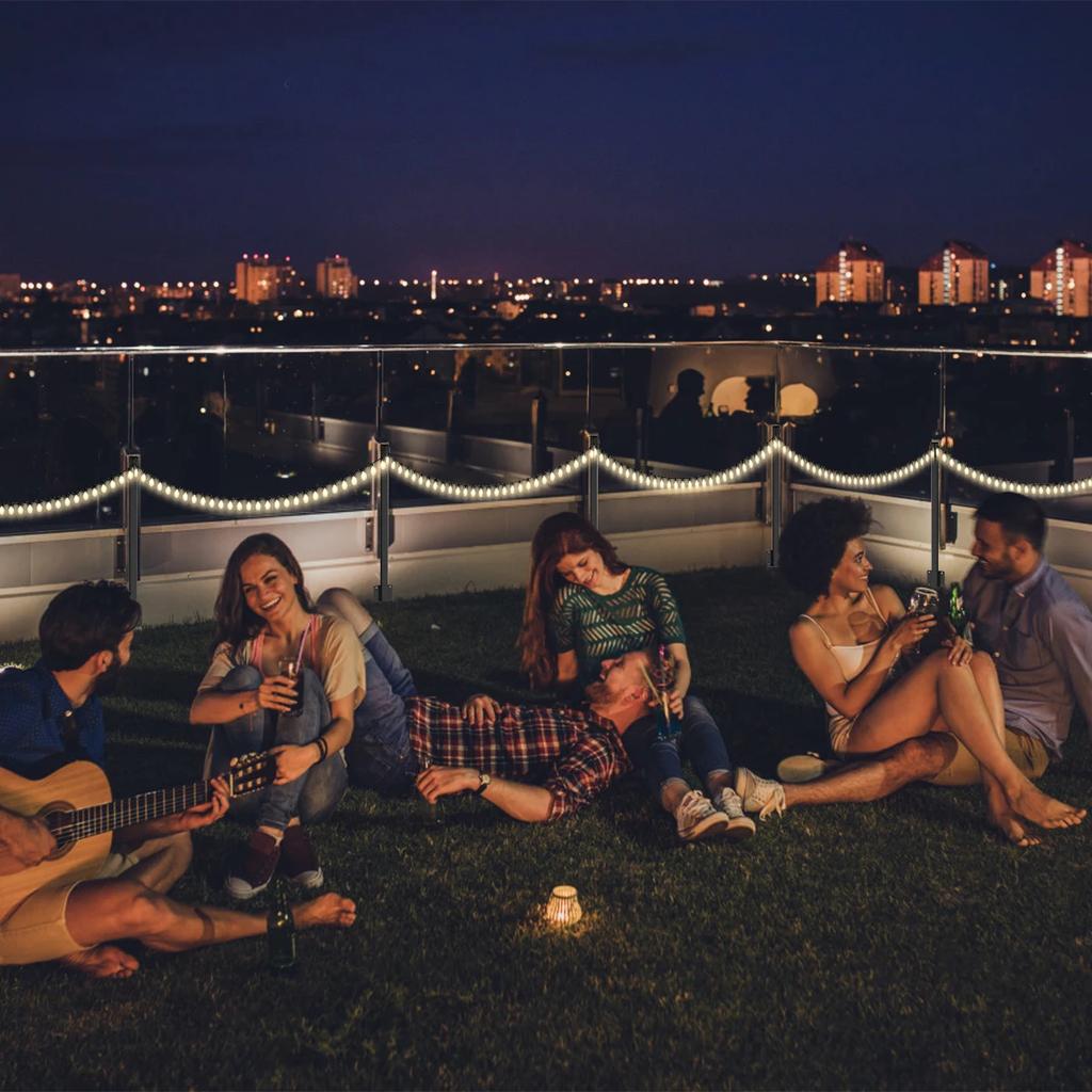 4/8PCS String Light Poles For Outside String Lights Metal Hanging Poles Stand with with Fixing Clips and Suspended for Fence