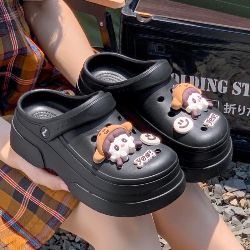 Hole shoes EVA garden women's shoes non-slip fashion dual-purpose bag head women's slippers