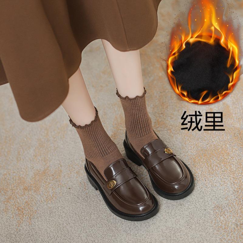 

Новые туфли-лодочки с круглым носком и золотой пряжкой, на платформе 6,5 см, из маленькой кожи, женские 39