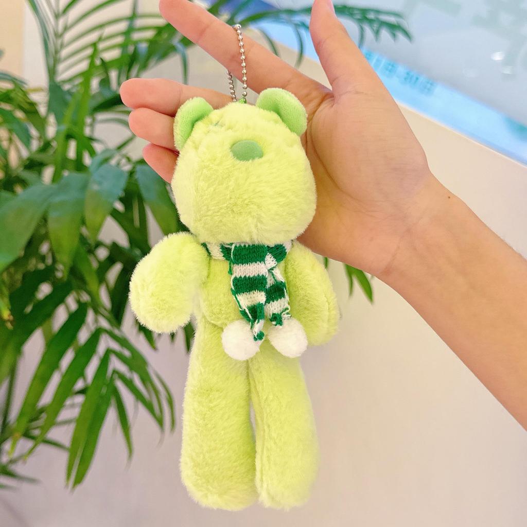 Fluid Bear Pendant Scarf & Teddy Bear Doll Keychain: Street Style Gift for Girls