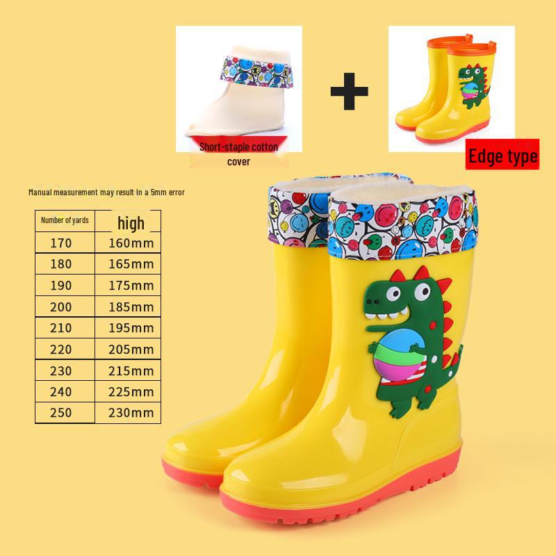 "Dinosaur Kids' Mid-Tube Rain Boots for Boys and Girls"