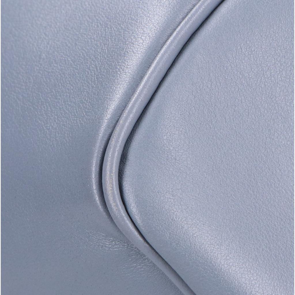 CELINE Excellent condition small Cabas drawstring Cuir Triomphe smooth calfskin 2-way shoulder bag Handbag Blue grayUsed