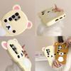 For Samsung Galaxy S25 Ultra S24 S23 Plus S24 Ultra S25Ultra Cute Key Chain Rilakkuma Silicone Soft Case Cover