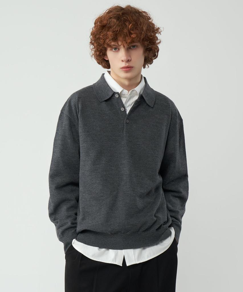 UNTAPPED STUDIO [2Pack] Oversized Henley Neck Collar Knit T-Shirt 2 Colors