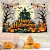 Withered Tree Wall Decorations Happy Halloween Stickers Moonlit Castle Pumpkin Clings Waterproof Decorative Glass Door Stickers Haunted House Decals