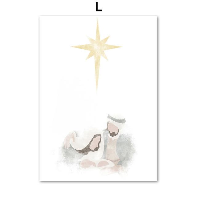 

Скандинавский портрет Иисуса Христа в объятиях Христа, акварель, настенная живопись, холст, живопись, плакат, Декор, фотографии для гостиной 21X30cm No Frame