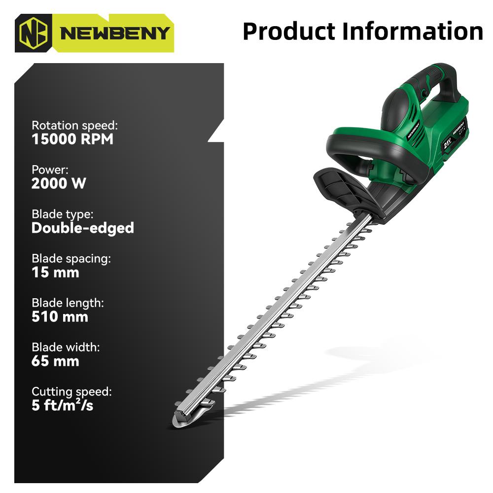 Newbeny 2000W 15000RPM Electric Hedge Trimmer Cordless Trimmer Pruning Saw Lawn Mower Garden Tools For Makita 21V Battery Pin