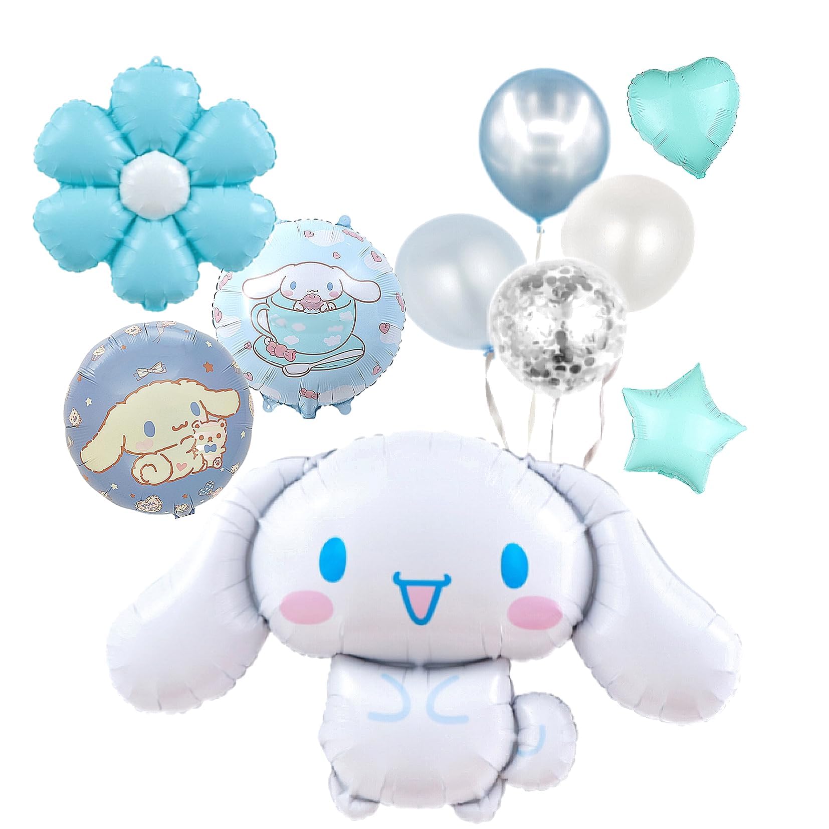 Zeroire Boy and Girl Happy Birthday Character Balloon Decorations Glossy Handheld Party Balloons Pink Blue