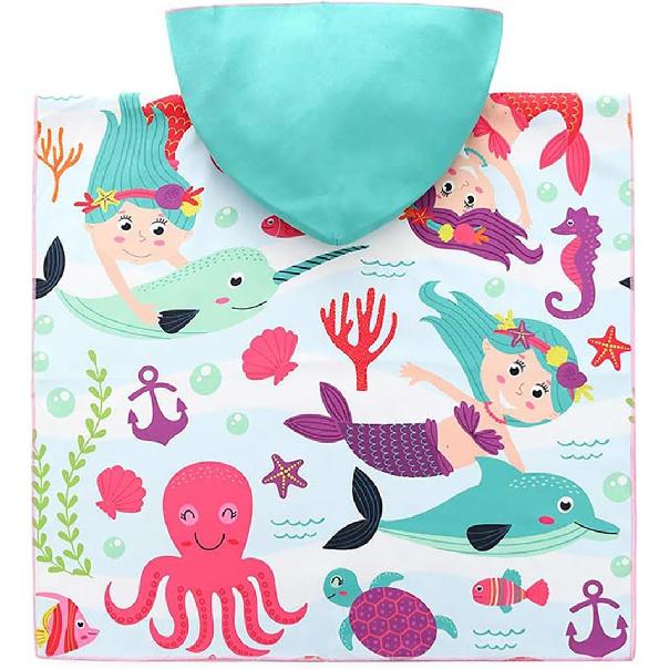 Cute Animal Hooded Beach Towel, Microfiber Bath Towels For Kids Toddler Infant Boy Girl, Animal Towels For Bath Pool Swim Swimwear Summer Beach