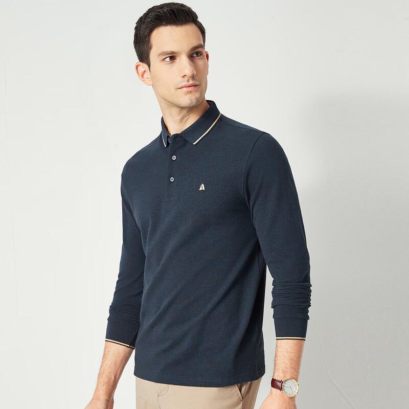 Shanshan Men's Natural Pure Cotton Long Sleeve Polo Shirt