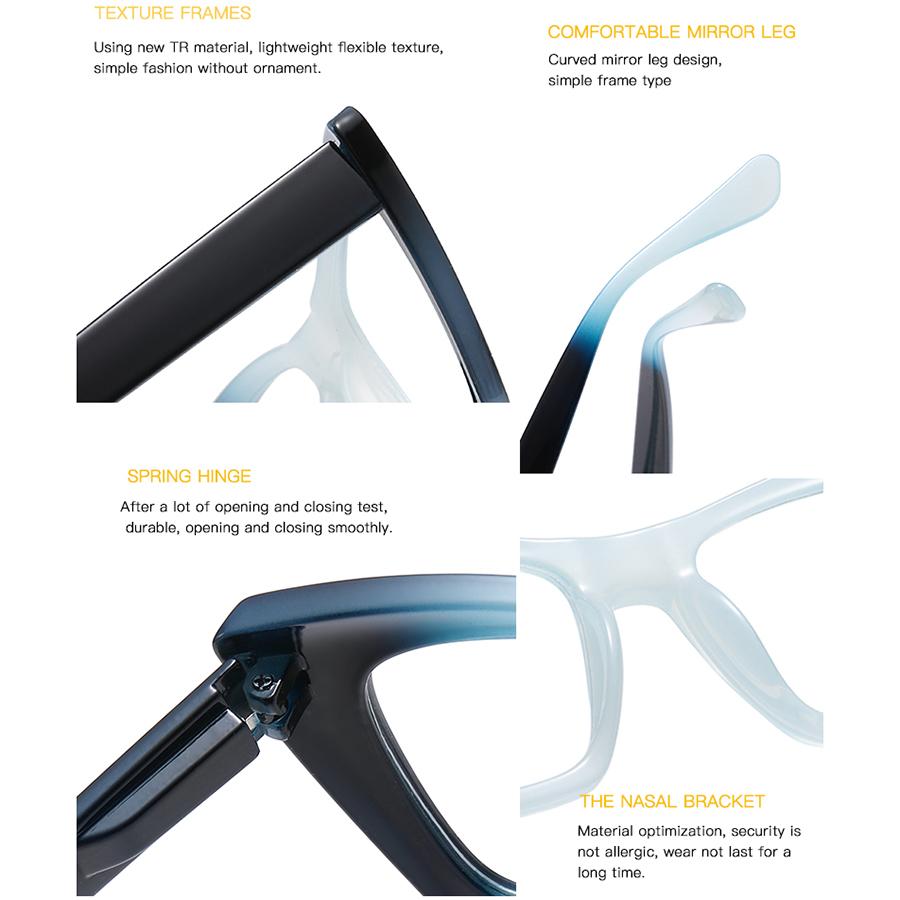 Fashion Gradient Square Reading Glasses For Women Vintage Purple Hyperopia Men's Presbyopia Eyeglasses Anti-Blue Light Eyewear