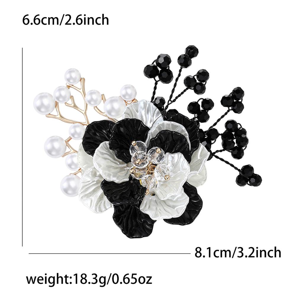 Simulation Pearl Enamel Flower Brooch for Women Unisex Plant Pins Party Accessories Gifts Friends Decoration
