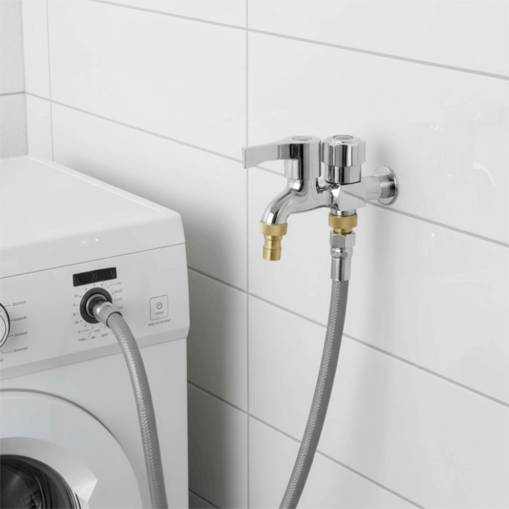 Copper Core Washing Machine Faucet Stainless Steel Thickened Double Outlet Faucet Single-coupled Triple Outlet Adapter