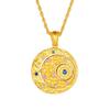 Ancient Craft Oriental Blessing Golden Crow Yaoyue Transit Pendant Yellow Gold Three-Dimensional Star Divine Bird Osmanthus Pattern Necklace