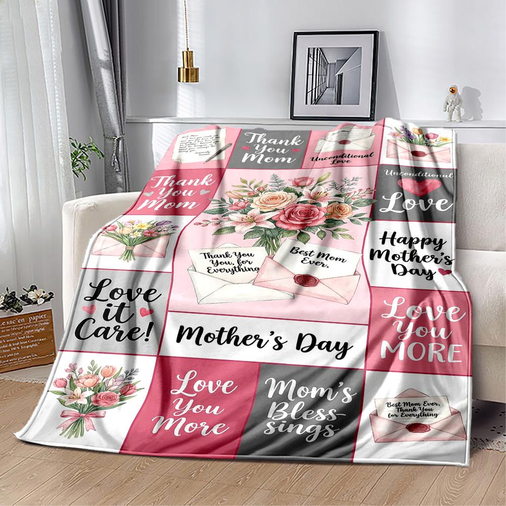 Mom's Gratitude And Love Blanket Suitable for Sofas,travel, Living Rooms Also a Good Gift for Friends and Family Suitable for All Seasons.