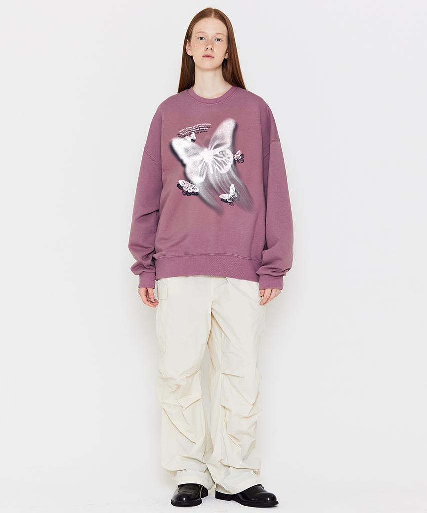 MATCHGLOBE Butterfly Sweatshirt (Dark Pink)