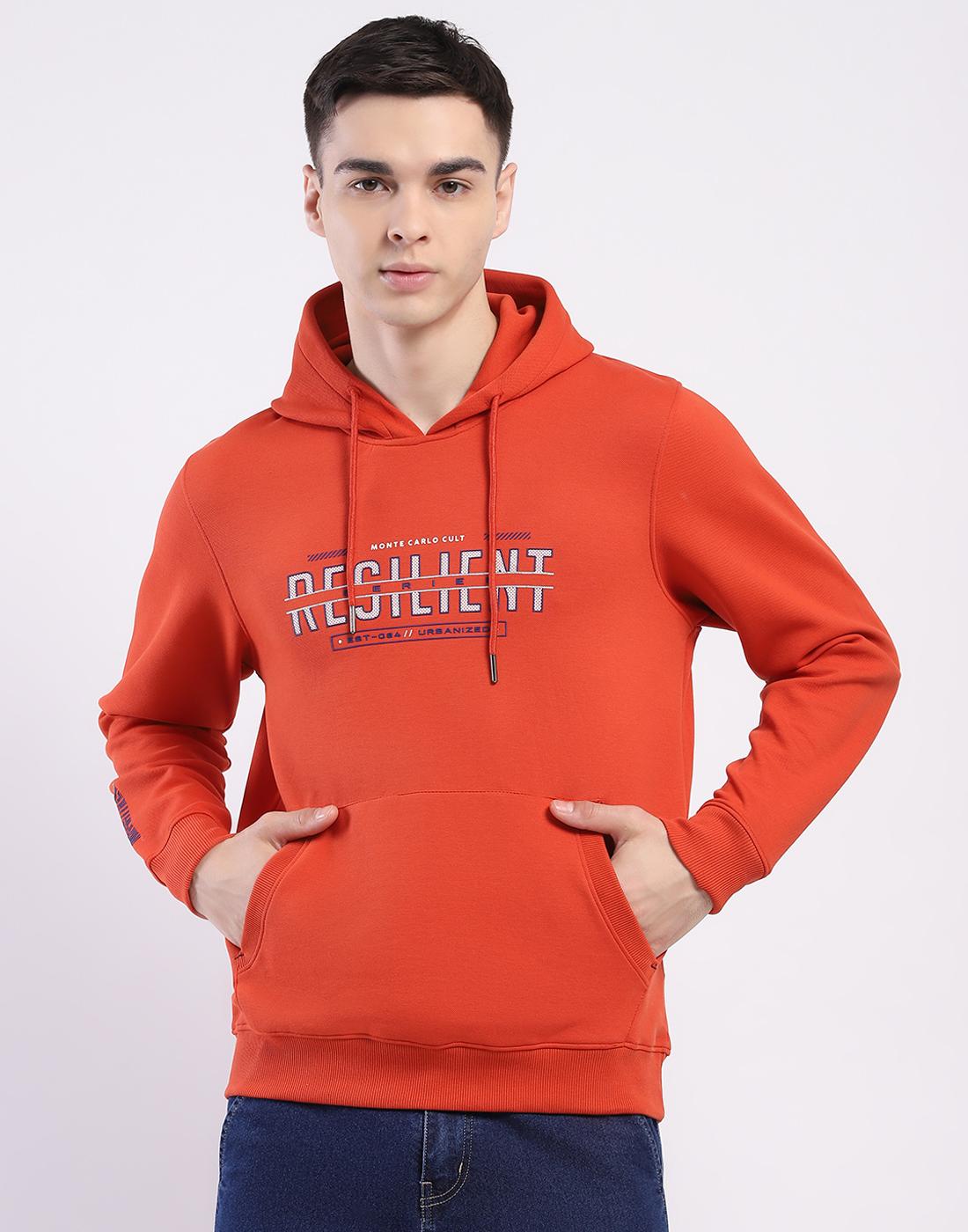 Monte Carlo Men Hooded Neck Full Sleeve T-Shirt L ржавый