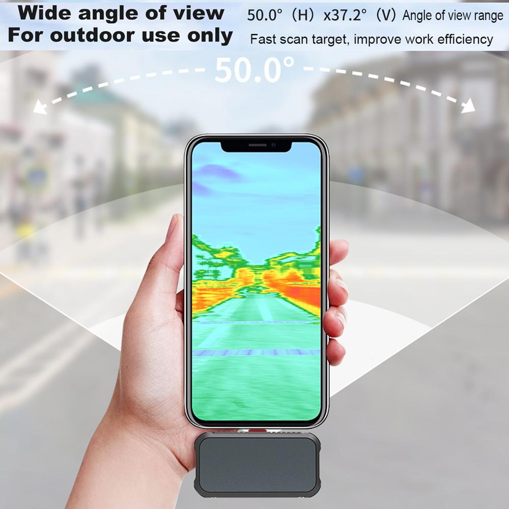 256*192   Mobilephone Thermal Imager -20 to 550 Temperature Msurement 25Hz Infrared Camera Detail Enhancement 8 Color   Design 3 Language N