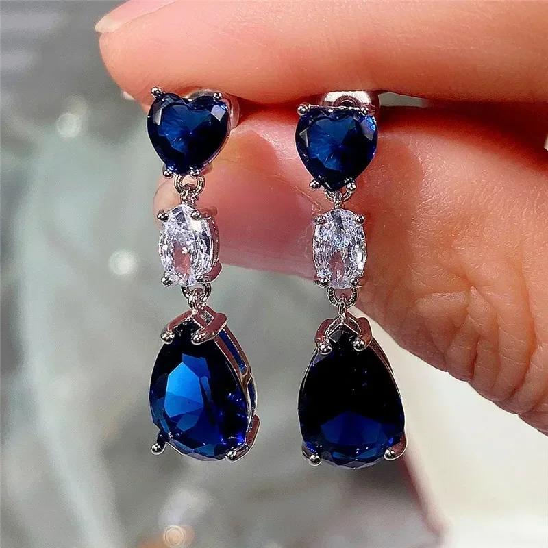 Zircon Oxide Temperament Earrings For Women Attending Banquets Fashion Mosonite Party Jewelry Personality Long Pendant