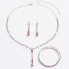 Simple Bridal Jewelry Set, Decoration, Light Luxury Zircon Necklace, Earrings, Bracelet Set, Multi-Color Selection
