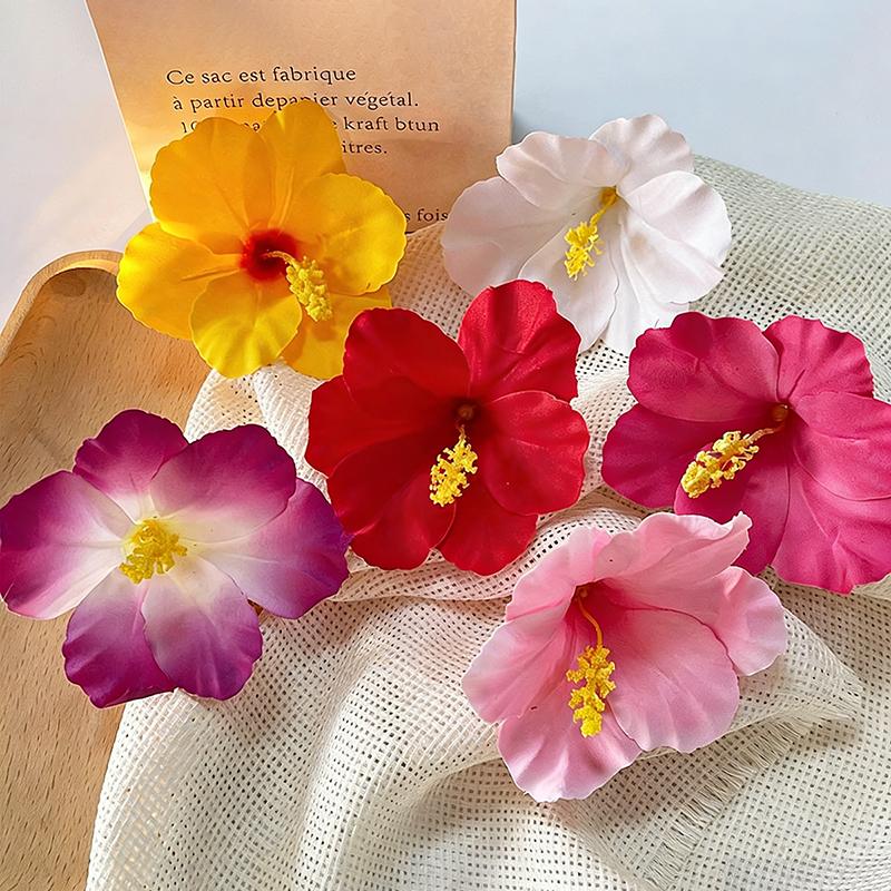 Plumeria Hibiscus Flower Hair Clip Hawaiian Flower Side Bangs Clip For Women Seaside Beach Hibiscus Flower Hairpin Headband