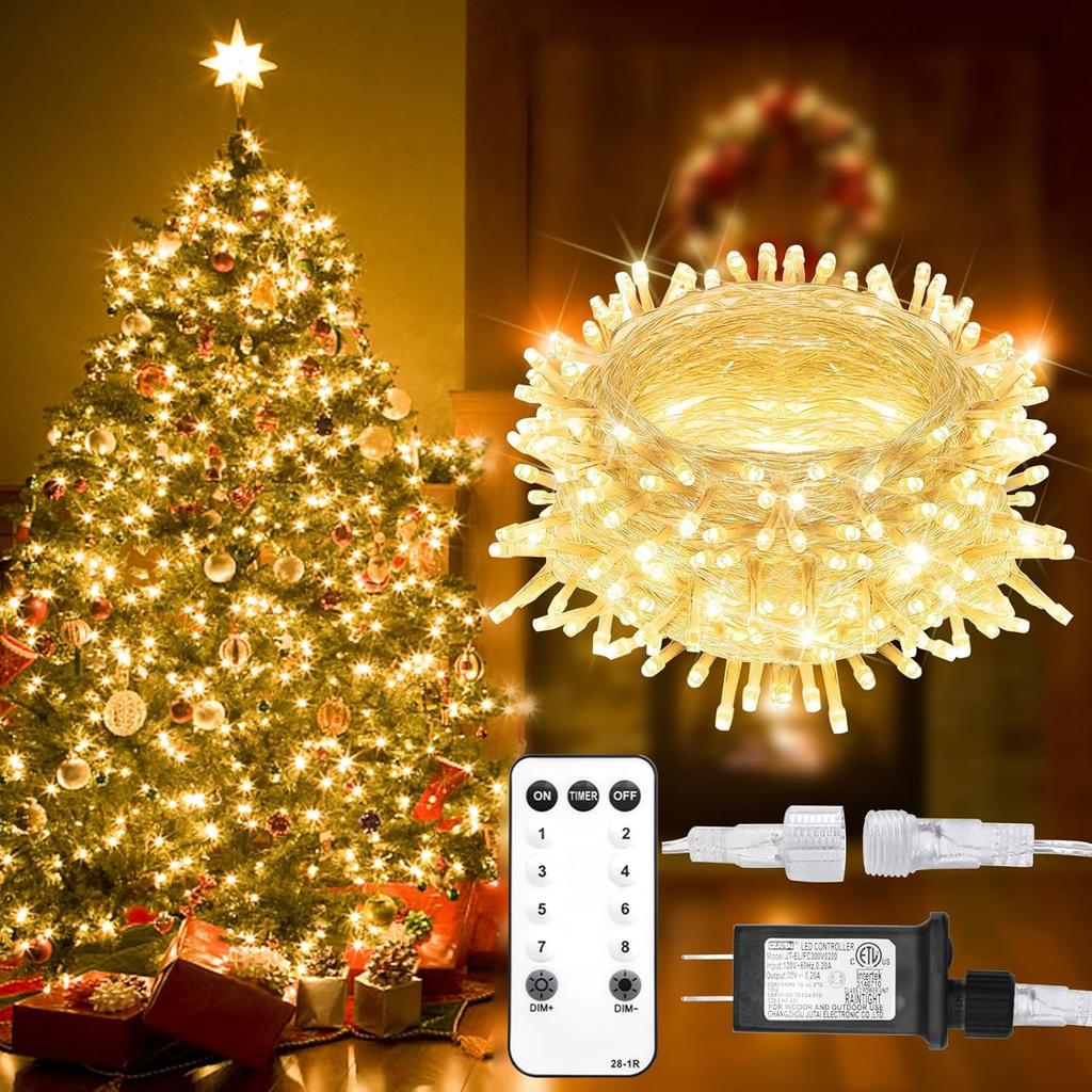 suddus String Lights Indoor Plug in 100 LED Christmas Lights Warm White