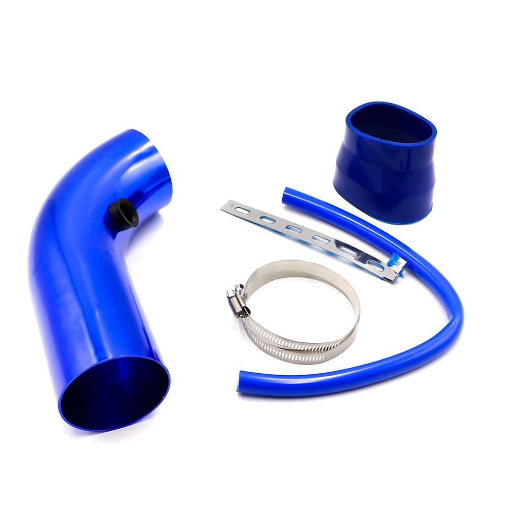 

3 inch 76mm Universal Aluminum car Air Intake Pipe kit Pipes Cold Air Intake System Duct Tube Kit Air filter синий