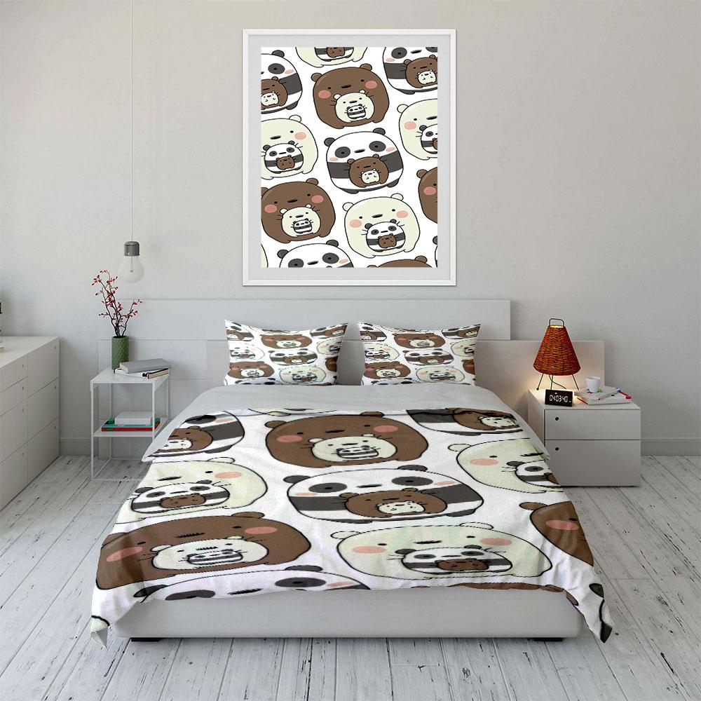 Bear and panda faces. Bedding sets Duvet cover sets Duvet covers Pillowcases(1 * Duvet Cover 2 * Pillowcases without duvet insert)