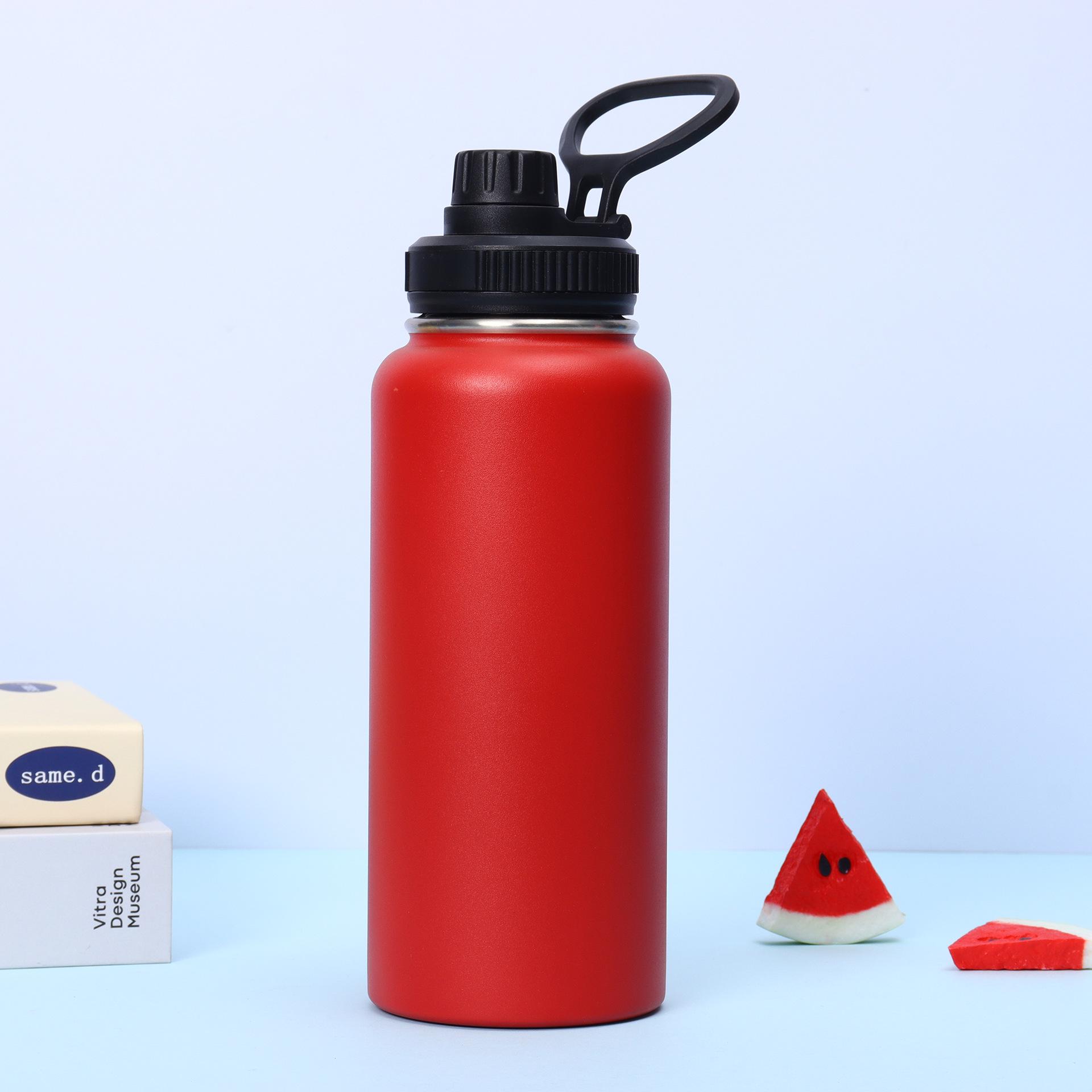 

Утолщенный портативный спортивный термос из нержавеющей стали 304, бутылка для улицы большой емкости 1000ml красный