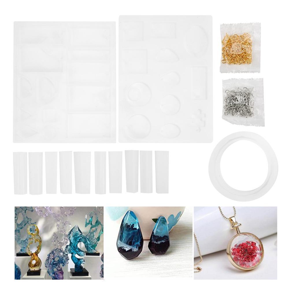 213pcs Elastic Silicone Jewelry Mould Reusable Silicone Casting Mould Jewelry Craft Making