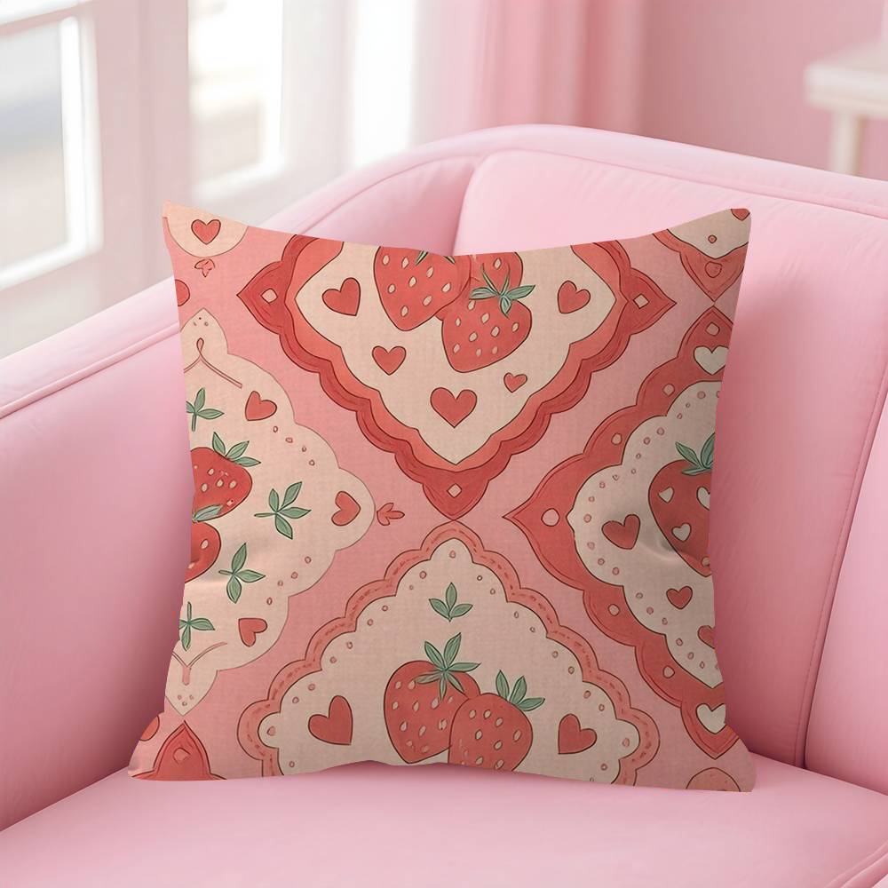 Fashion Strawberry Pillow Gift Home Office Decoration Pillow Bedroom Sofa Car Cushion CoverPillow Case