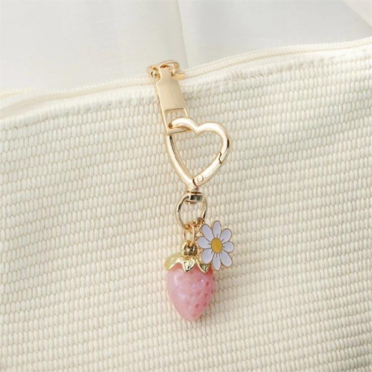 Llavero Decorativo Elegante de Fresa y Flor Colgante de Moda para Bolso Colgante de Teléfono Decoración Elegante para Bolso de Niña