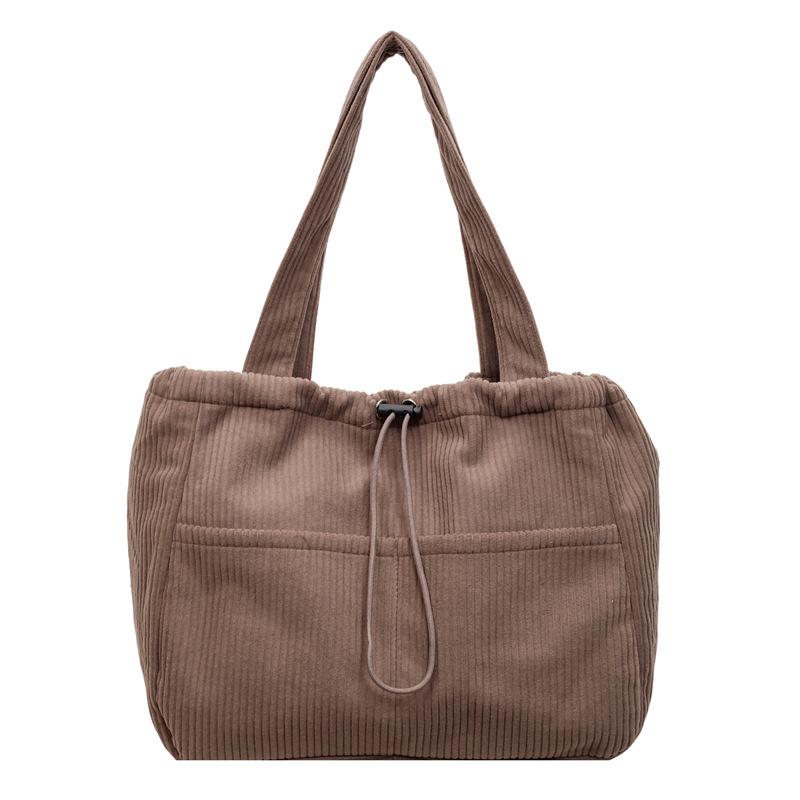 Corduroy Bag Women's Large Capacity Shoulder Shopping Bag Commuter Tote Bag