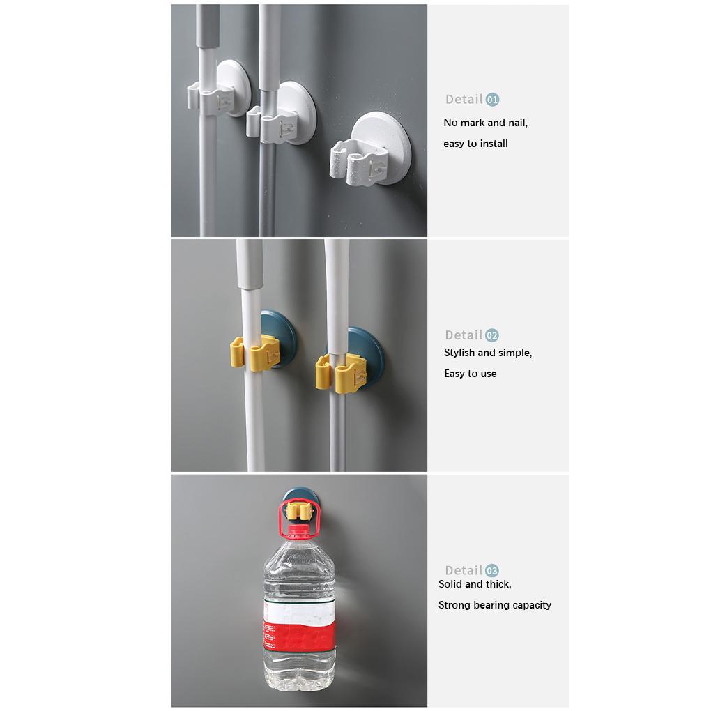 Cârlig de depozitare, clemă de perete, suport pentru mătură, multifuncțional, instalare la îndemână, accesorii de uz casnic, cârlig de gadgeturi portante