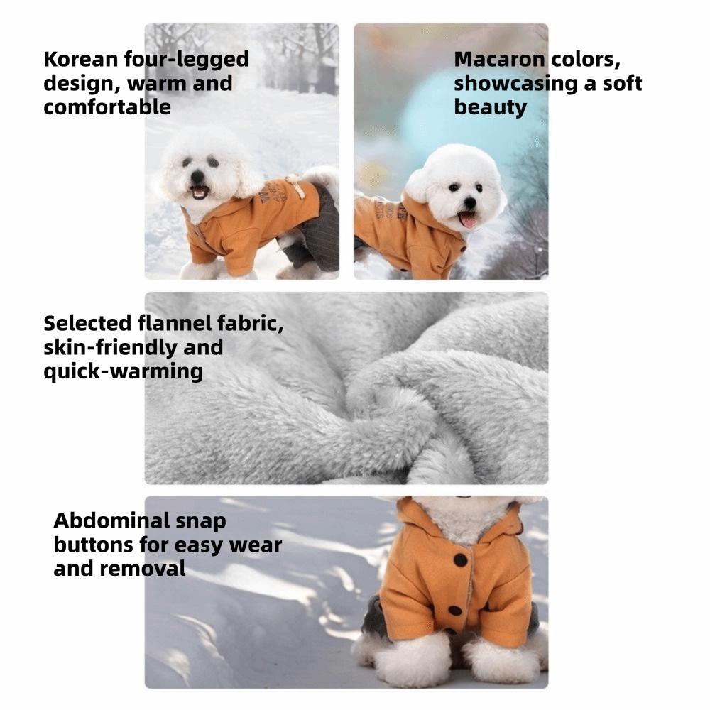 Fashion Thickened Four-legged Dog Clothes Warm Soft Dog Dog Hoodie with Hat Comfortable Dog Jumpsuits For Pets