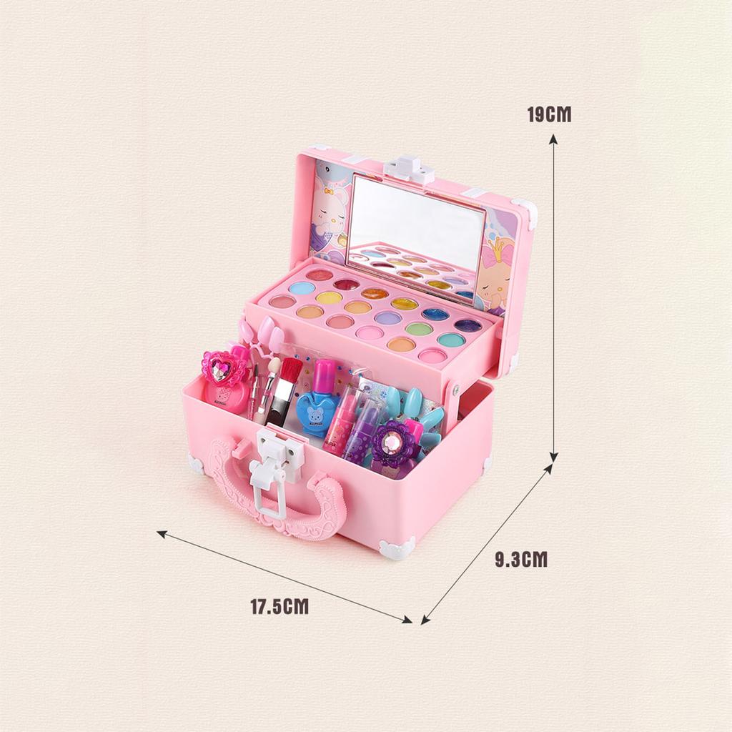 Children Makeup Set Lipstick Makeup Pretend Play with Toys Cosmetic Educational Toys Girl Princess Makeup Toy Suitcase Gift