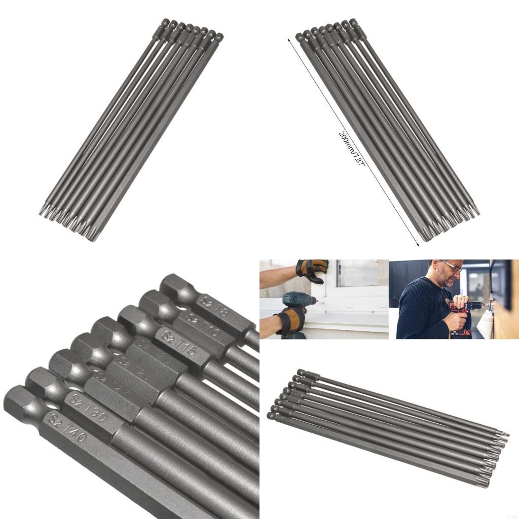 

Professional 8 Size Screwdriver Set Hardened Steel for Precise Work T8 -T40 8PCS CN