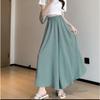 White Ice Silk Trouser Skirt Women's Summer Thin New High Waist Loose Drape Small Casual Wide-leg Pants