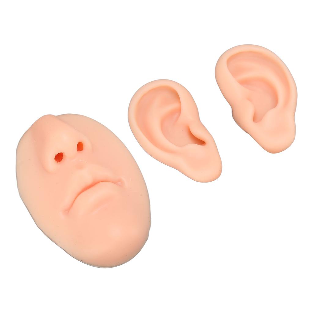 Silikon Ohrmodell Anfänger Simuliertes 3D Nasen- und Mundmodell Ausstellungsstück Lehrwerkzeug für Piercing-Übungen